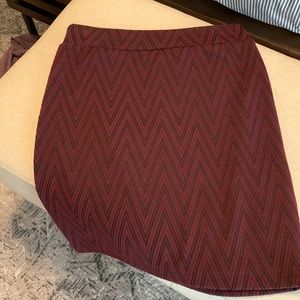 NWOT! Red and black chevron pencil skirt